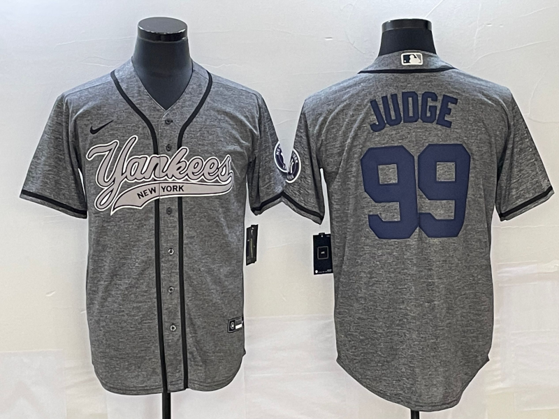 Men's New York Yankees Aaron Judge #99 Gray Jersey Joint Edition